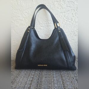 Michael Kors Arlo Large Pebbled Leather Shoulder Bag In Black- Like New